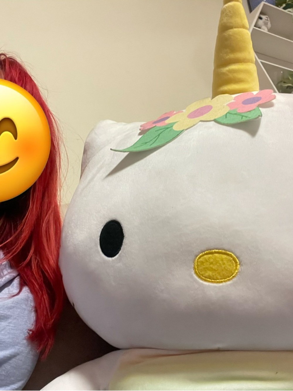 Big XXL Hello Kitty Pastel Rainbow Plush Unicorn